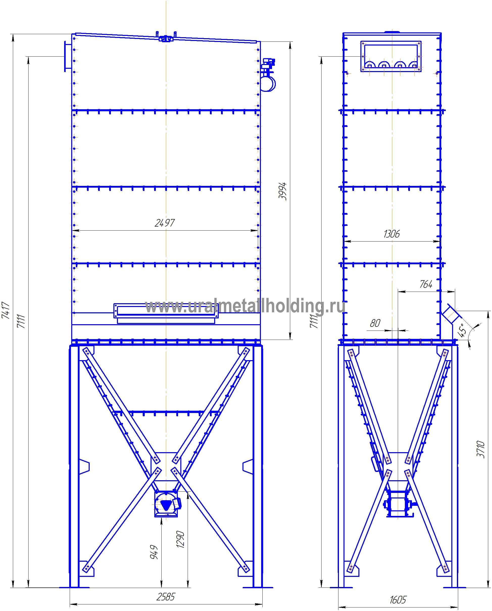 Купить рукавный фильтр ФРИП-120 | ООО ПП «УралМетХолдинг»